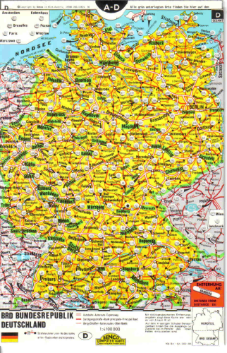 Distanzkarte Deutschland (und andere)
