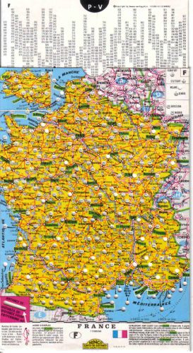 Distanzkarte Frankreich
